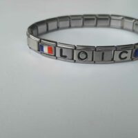 Bracelet prénom et drapeaux français