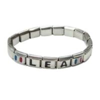 bracelet-italien-personalisé prénom et drapeau-