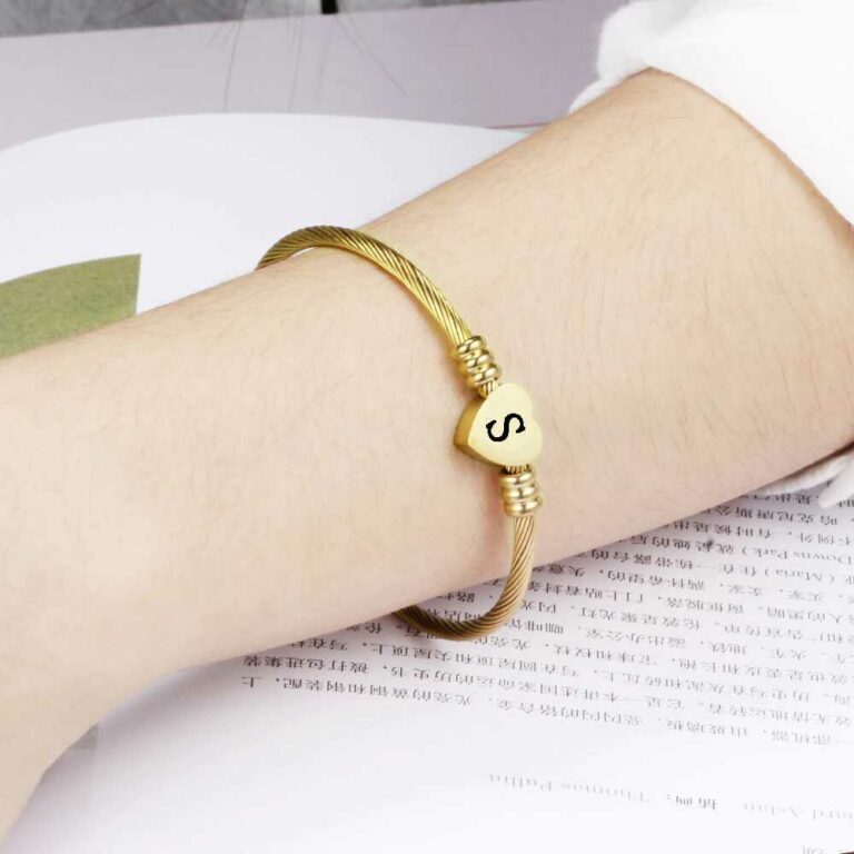 Bracelet De Cheville Doré Ajustable Mikovivi – Cœur Et Lettre R – Bijou De Plage été