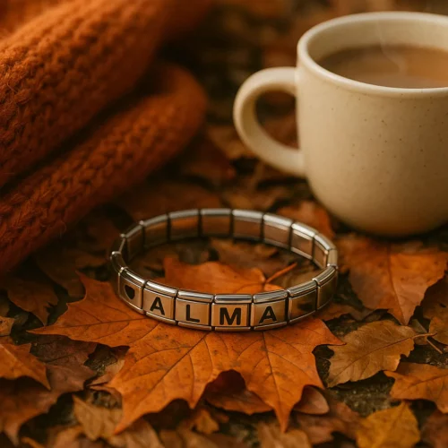 bracelet-maillon-acier-argente-automne-feuilles-nominiz